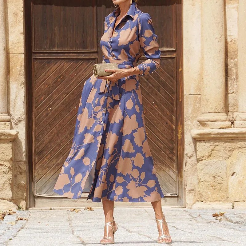 Élise Chic Long Sleeve Dress in Purple