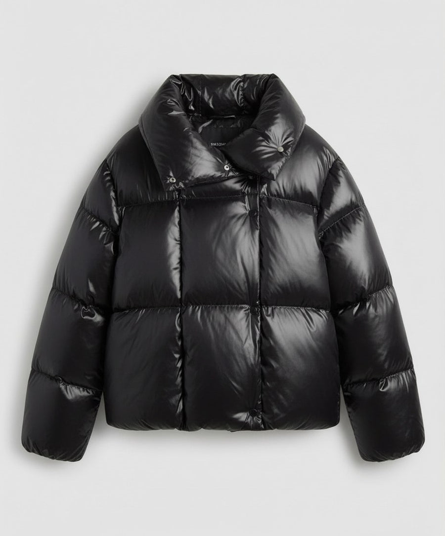 Elise Coat with Hood in Black