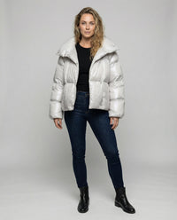 Elise Coat with Hood in Grey