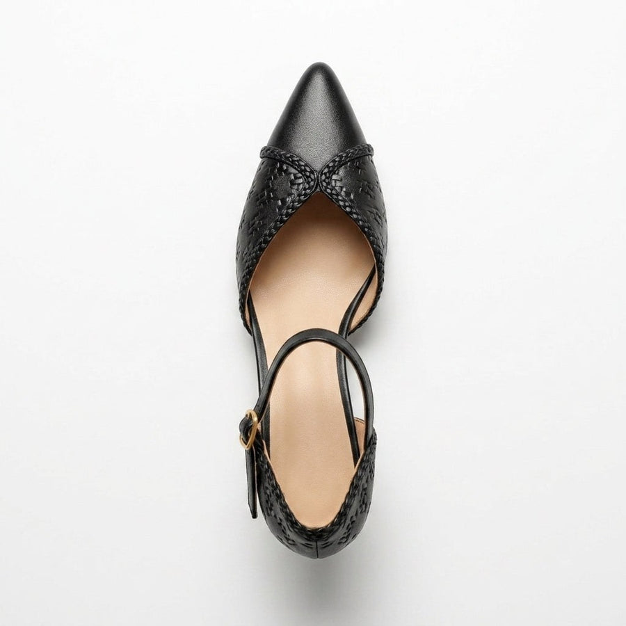 Elise D'Orsay Kitten Heel in Charcoal