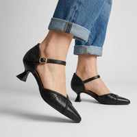 Elise D'Orsay Kitten Heel in Charcoal