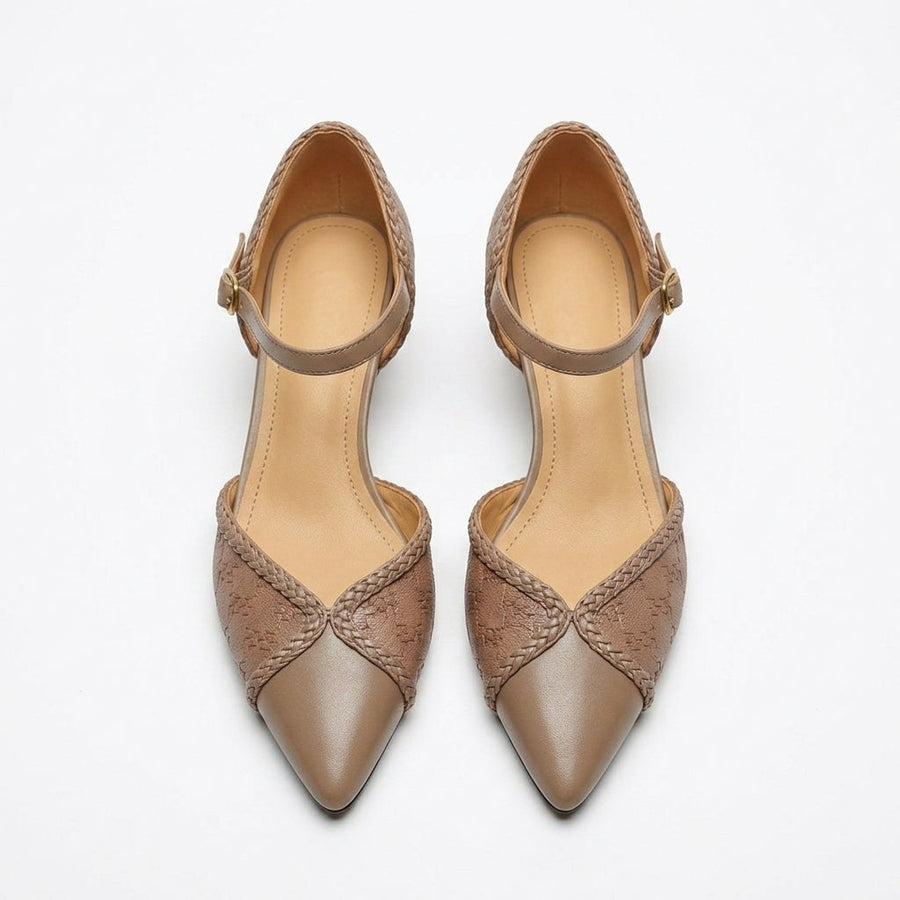 Elise D'Orsay Kitten Heel in Taupe