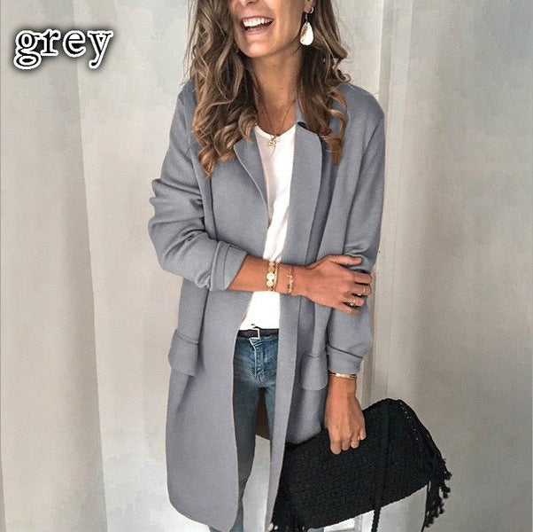 Elise Elegant Jacket with Pockets in Grey