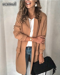 Elise Elegant Jacket with Pockets in Khaki