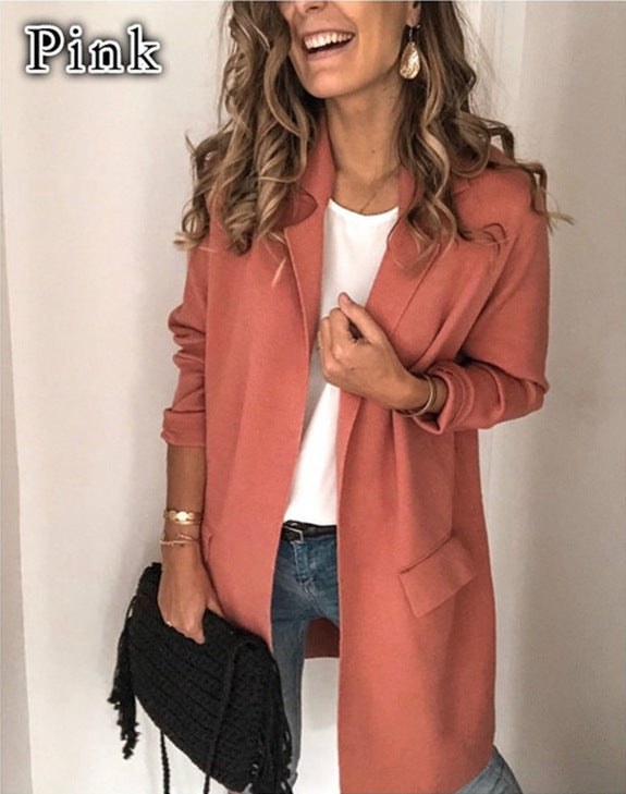 Elise Elegant Jacket with Pockets in Pink