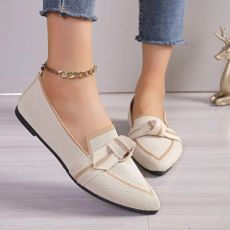 Elise Slip on Flats in Beige