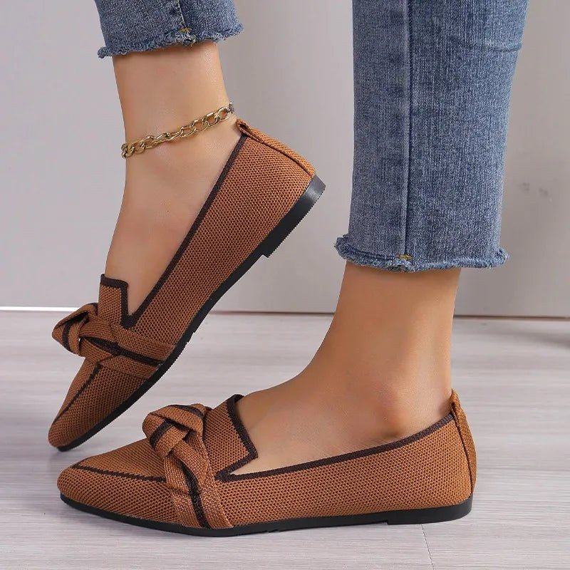 Elise Slip on Flats in Sienna Brown