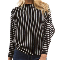 Elise Sweater with Striped in Black