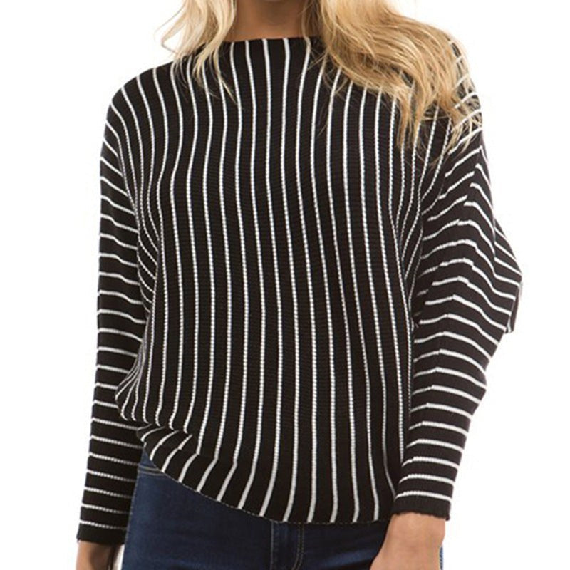 Elise Sweater with Striped in Black