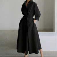 Elkie Lapel Wrap Maxi Dress in Black