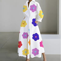 Elkie Lapel Wrap Maxi Dress in White