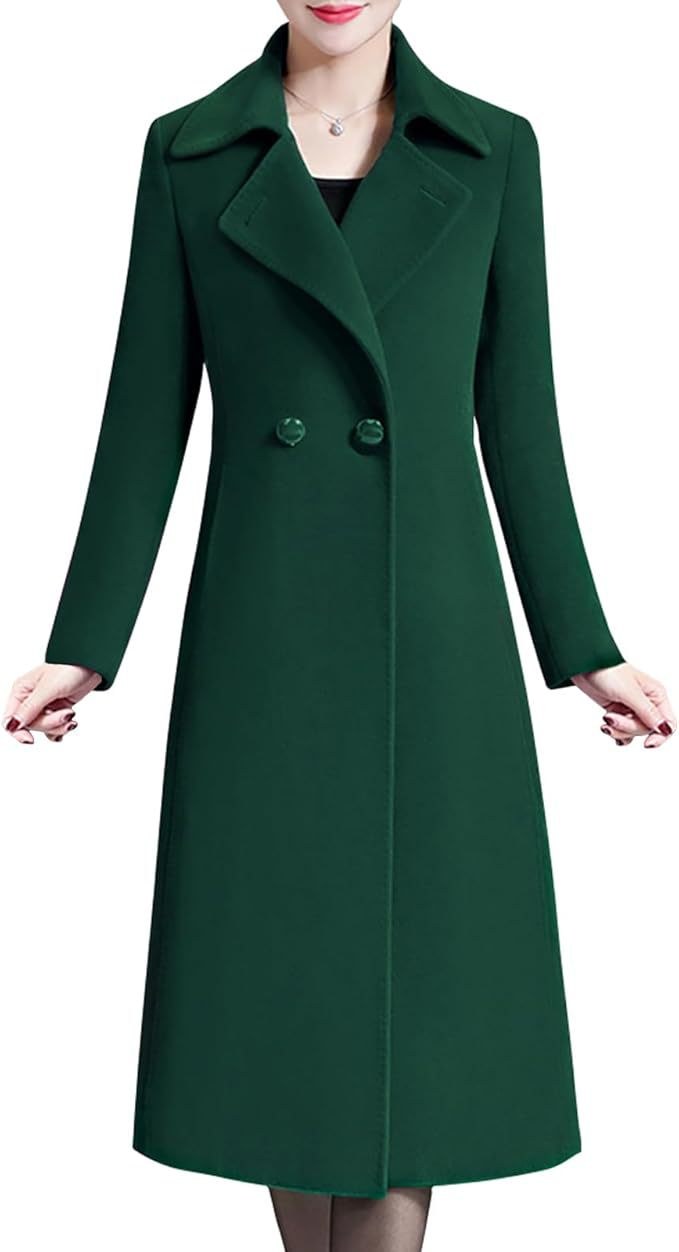 Ella Elegant Coat in Dark Green