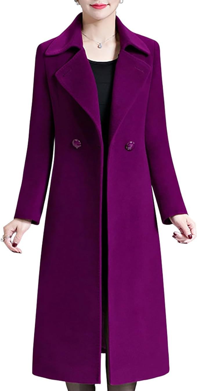 Ella Elegant Coat in Dark Purple