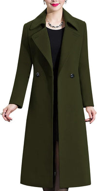 Ella Elegant Coat in Olive Green