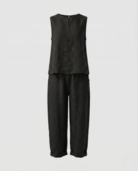 Ella Linen Set in Black