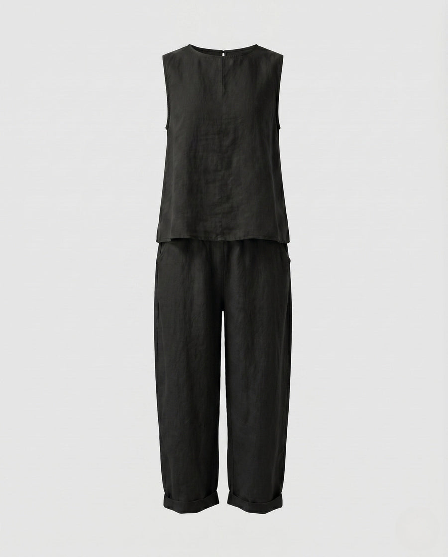 Ella Linen Set in Black