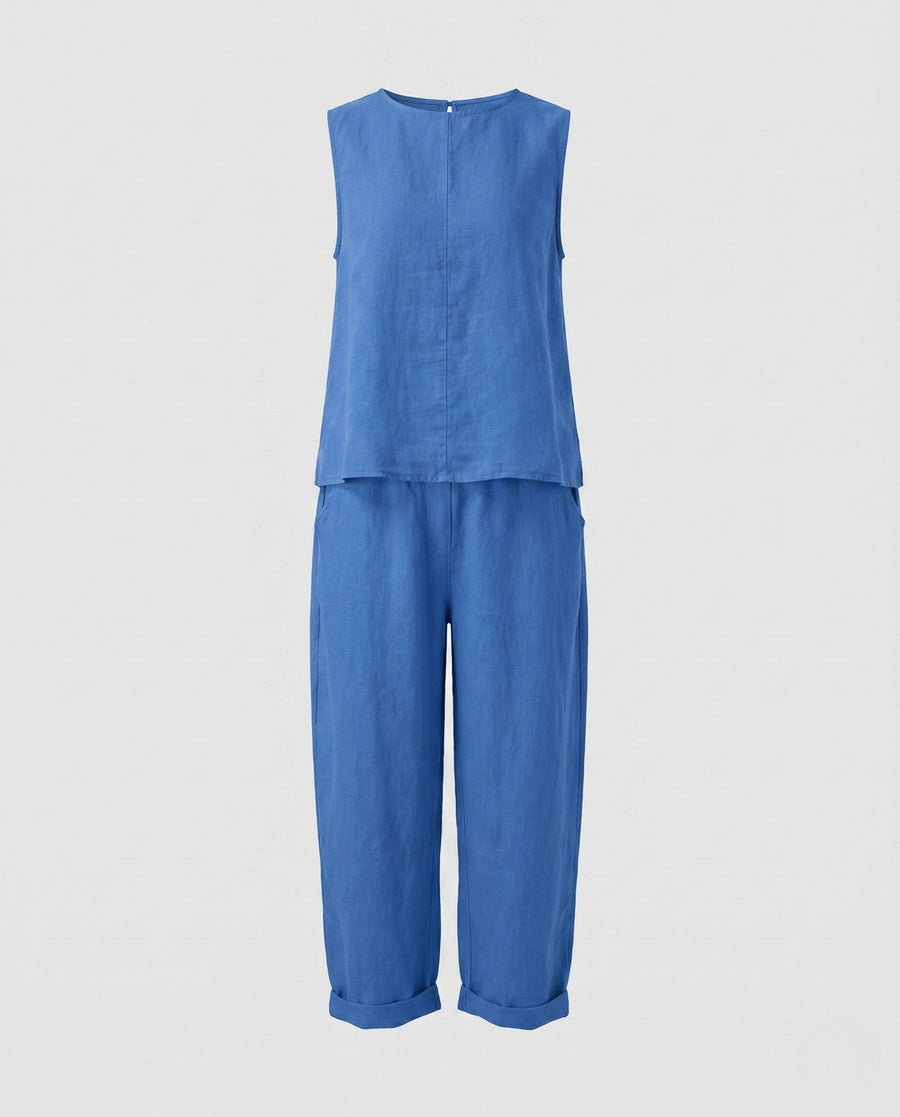 Ella Linen Set in Blue