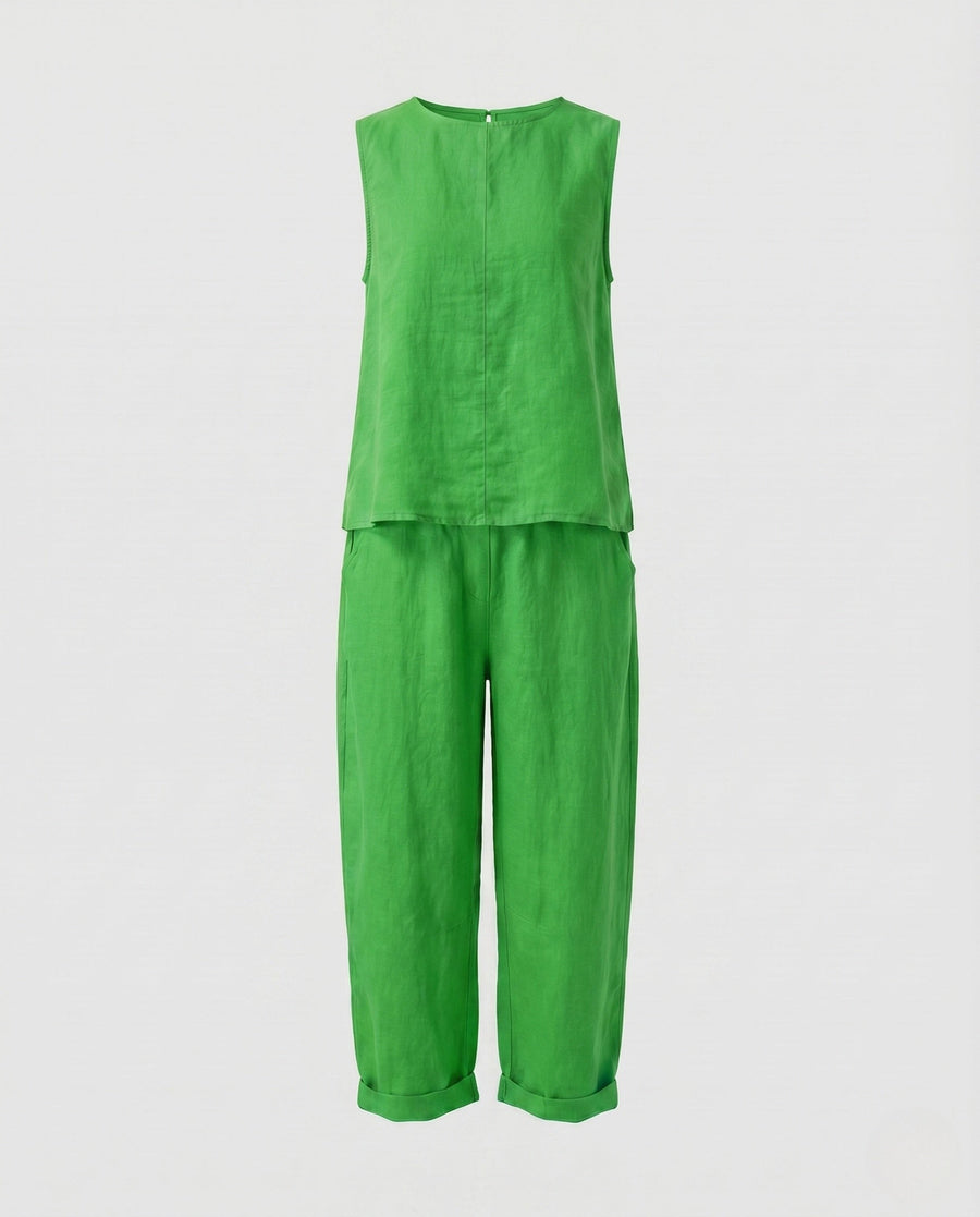 Ella Linen Set in Green
