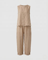 Ella Linen Set in Khaki