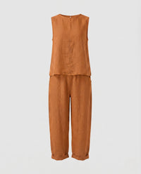 Ella Linen Set in Orange