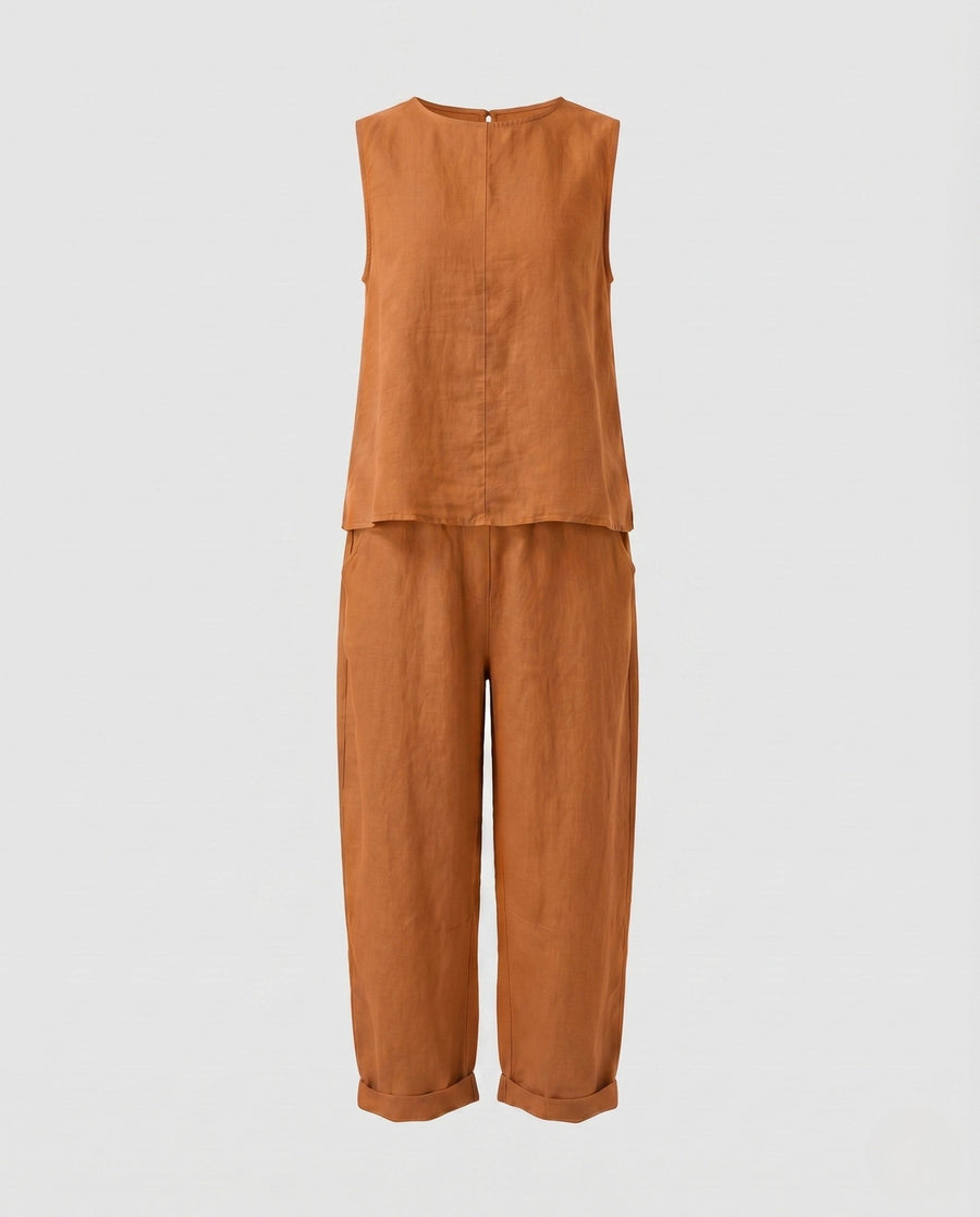 Ella Linen Set in Orange