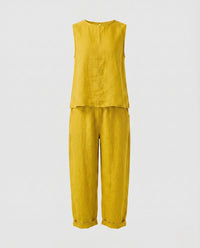 Ella Linen Set in Yellow
