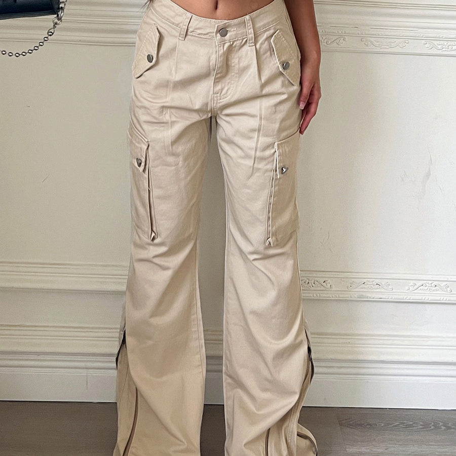 Ella Trousers with Pockets in Khaki