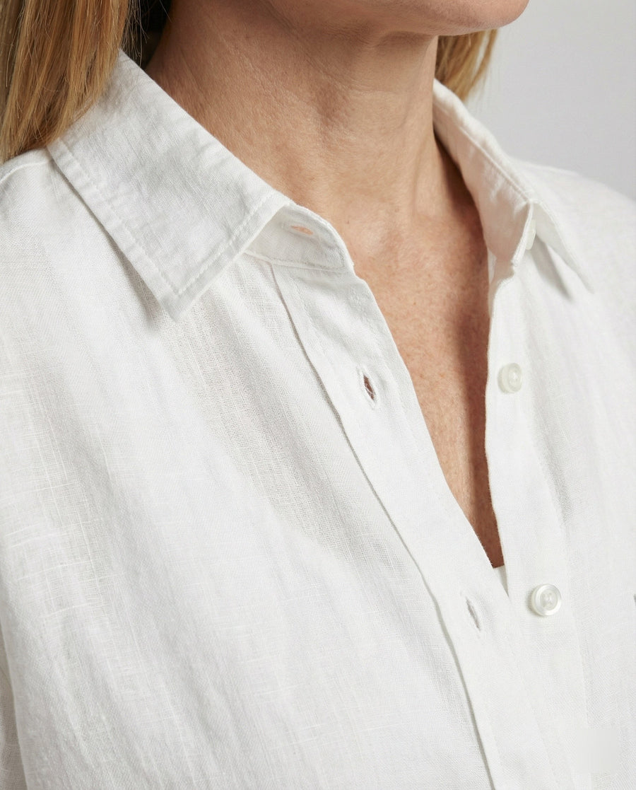 Elodie Airy Linen Shirt in White