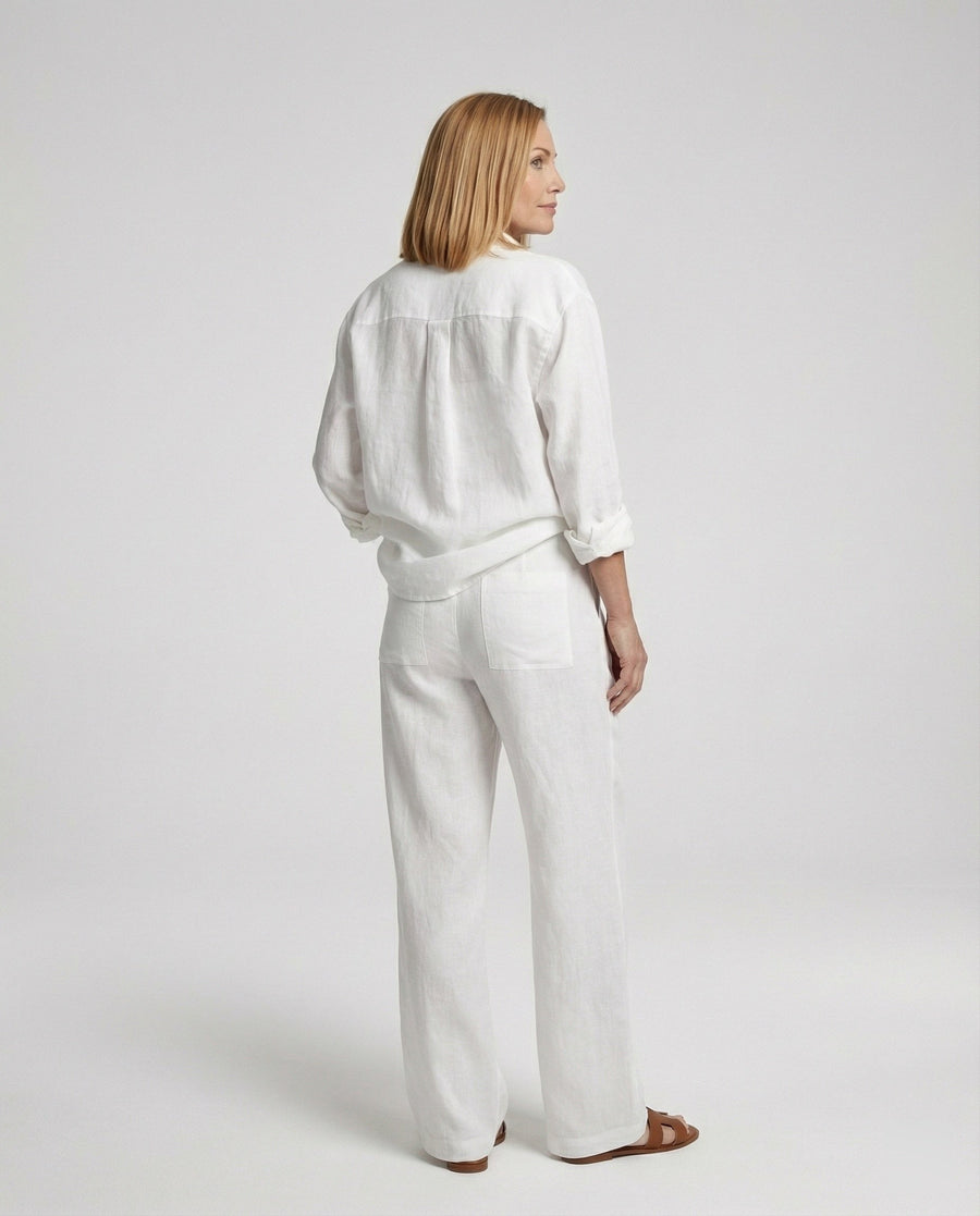 Elodie Airy Linen Shirt in White