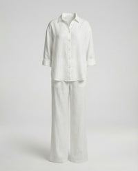 Elodie Airy Linen Shirt in White