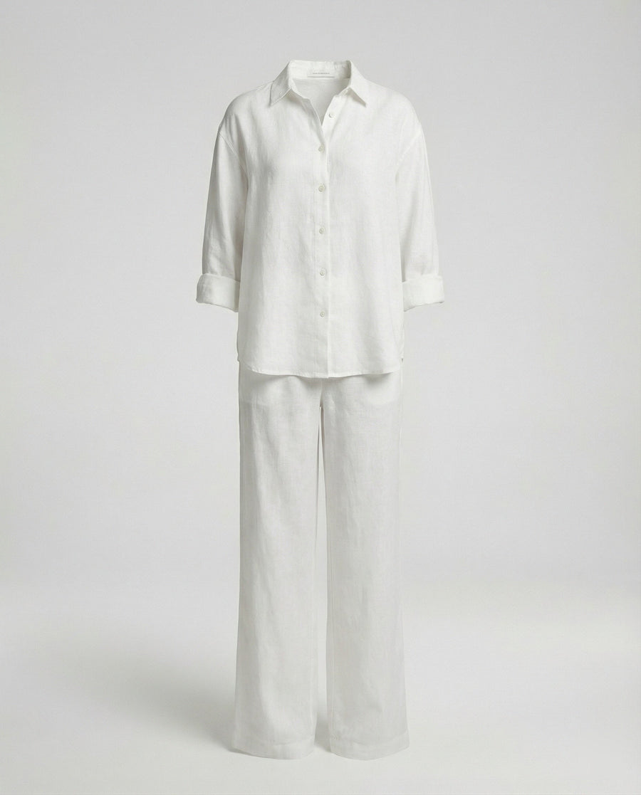 Elodie Airy Linen Shirt in White