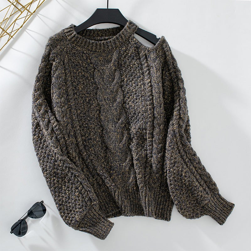 Elodie Elegant Knit Sweater with Puff Sleeve in Yellow Green