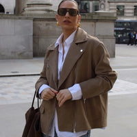 Elodie Leather Jacket in Red