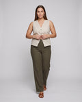 Elodie Linen Top with V-Neck and Sleeveless
