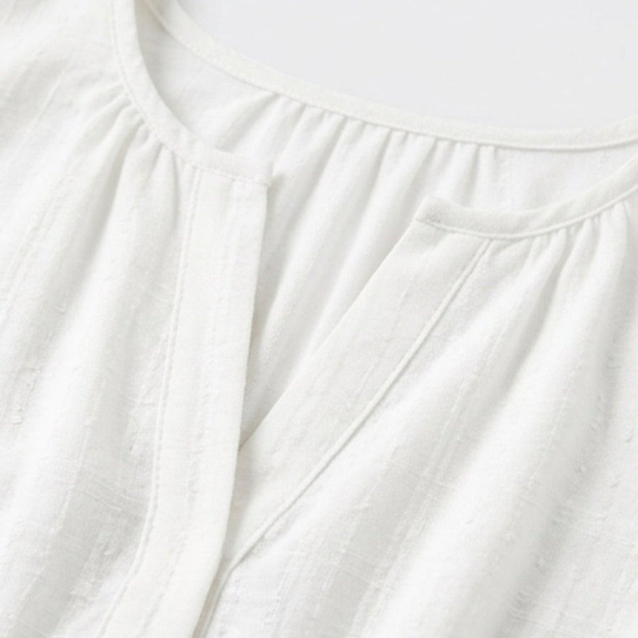 Elodie Women's White Tiered Midi Dress with Pockets