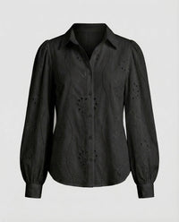 Eloise Blouse with Embroidery in Black