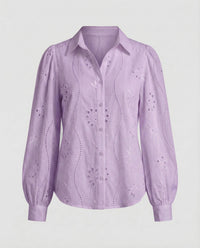 Eloise Blouse with Embroidery in Purple