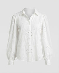 Eloise Blouse with Embroidery in White