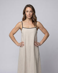 Eloise Linen Blend Maxi Dress with Side Split
