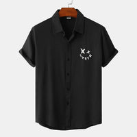 Eloise Relaxed Shirt with Short Sleeve in Black