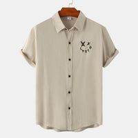 Eloise Relaxed Shirt with Short Sleeve in Khaki