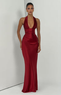 Rae Maxi Dress – Deep Red