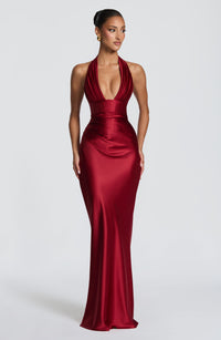 Rae Maxi Dress – Deep Red