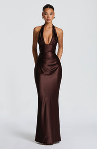 Rae Maxi Dress – Plum Brown