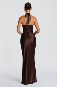 Rae Maxi Dress – Plum Brown