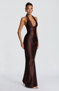 Rae Maxi Dress – Plum Brown
