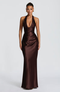 Rae Maxi Dress – Plum Brown