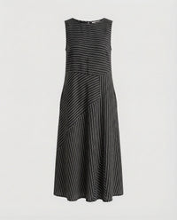 Elsie Linen Blend Midi Dress in Black