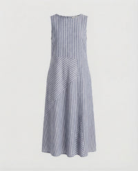 Elsie Linen Blend Midi Dress in Blue