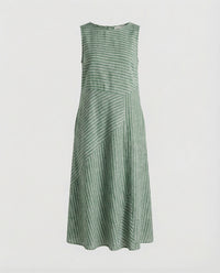 Elsie Linen Blend Midi Dress in Green